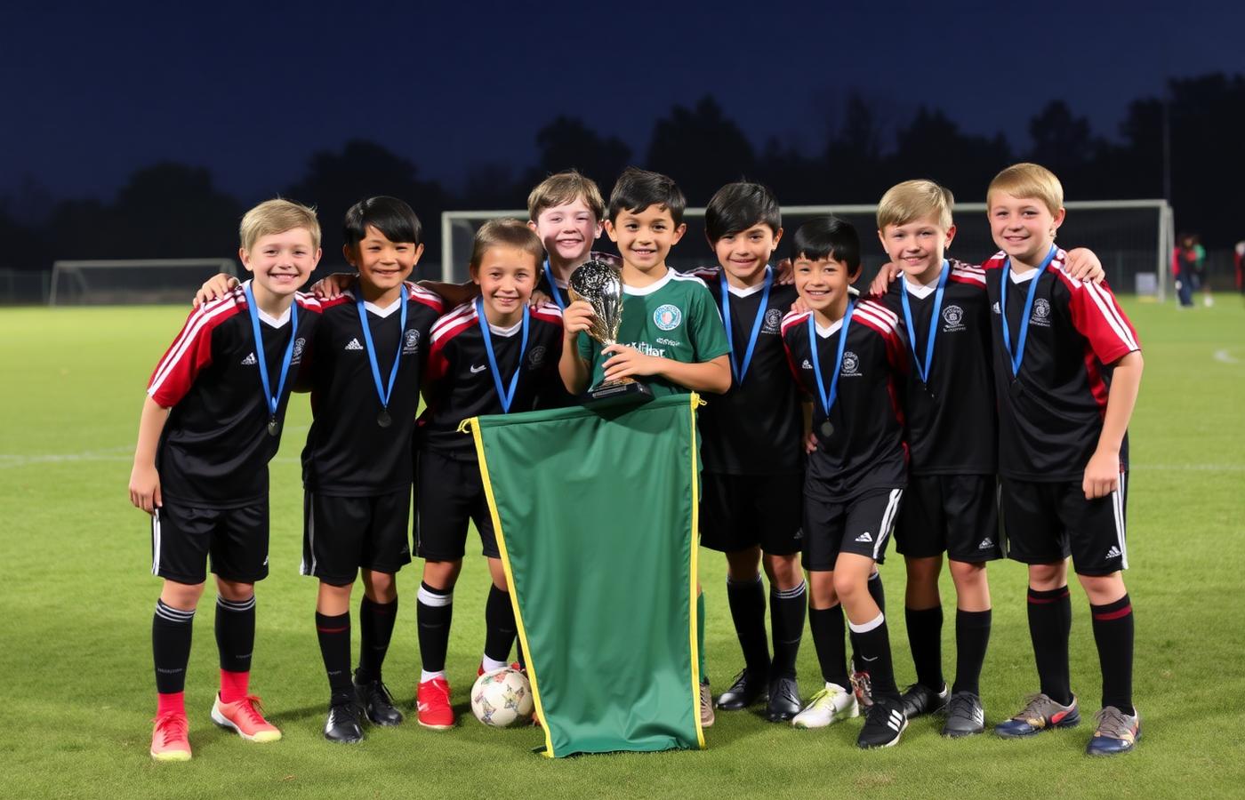 Equipe com o troféu do torneio
